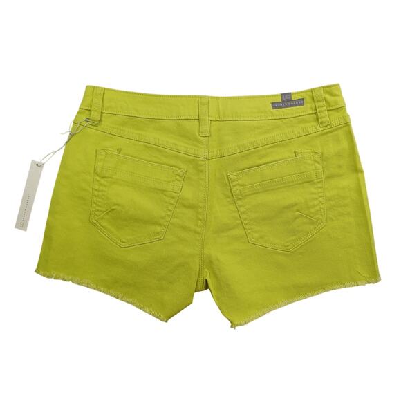 Lauren Conrad Denim Jean Shorts Womens Size 6 Lime Cutoff 3" Mid Rise Distressed - Picture 2 of 11
